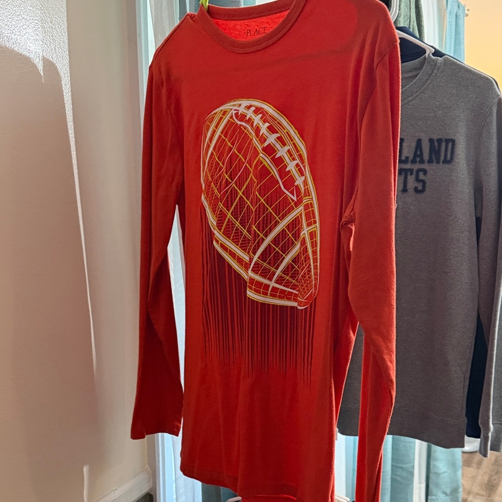 Children’s place Kids Red Long-Sleeve Hockey Glove Graphic Shirt